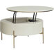 Paloma 33.25 X 17.75 inch High Gloss Cream Coffee Table, Lift Top